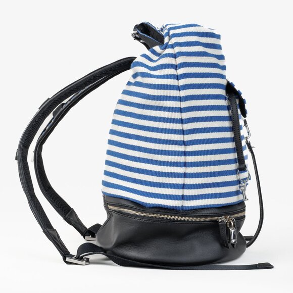 Want Les Essentiels Blue and White Striped Backpack - Picture 3 of 15